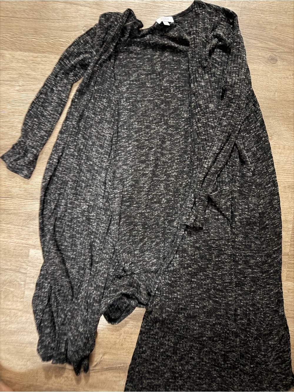 LuLaRoe Black Heather Ribbed Cardigan